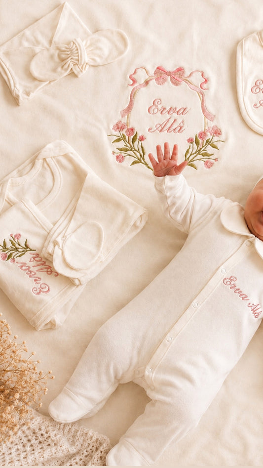 JERSEY - Babyset mit Blumen