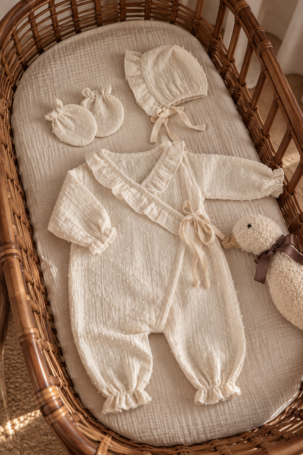 Lily – 3-teiliges Babyset mit Rüschen