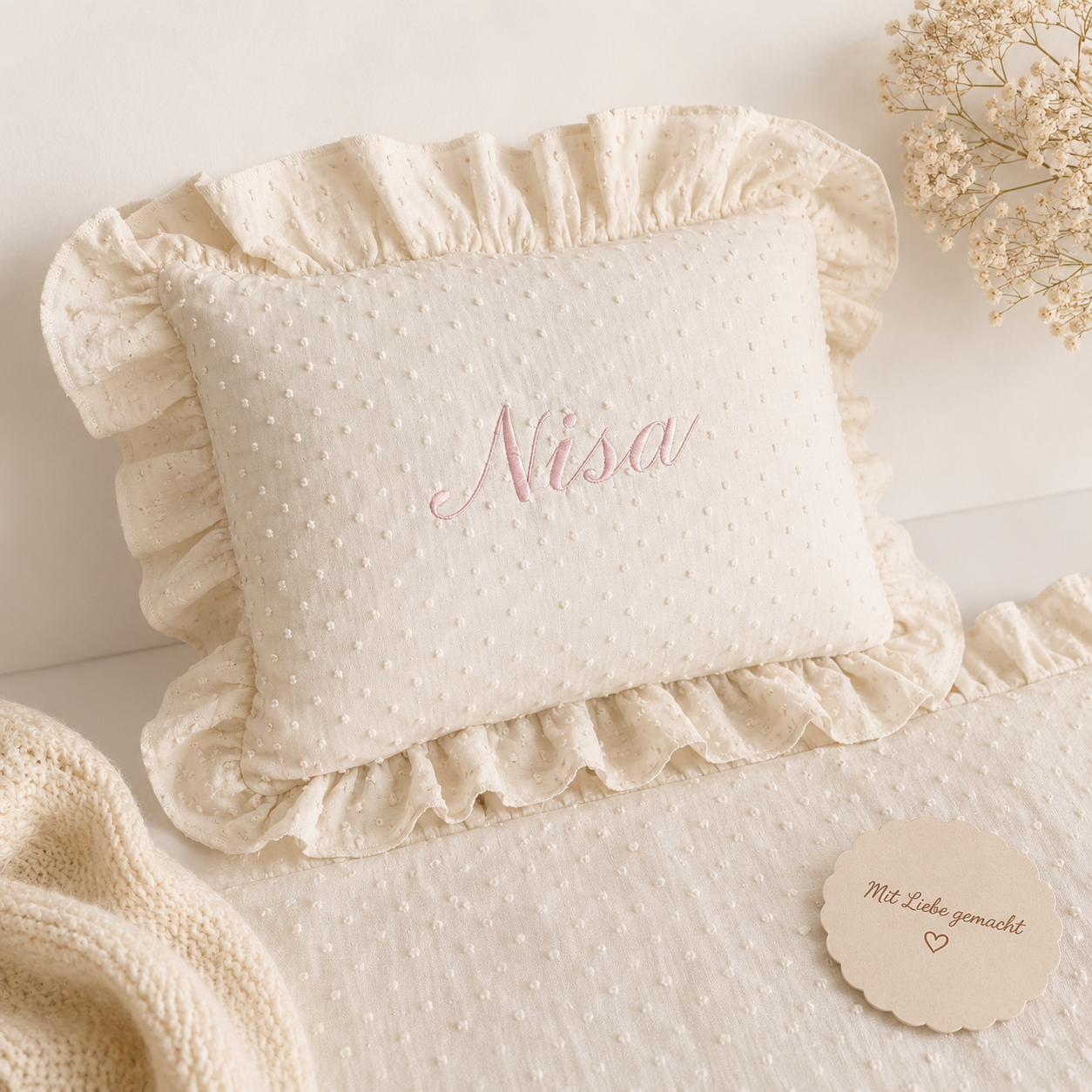LILY - Babyset aus Musselin mit Pünktchenstruktur