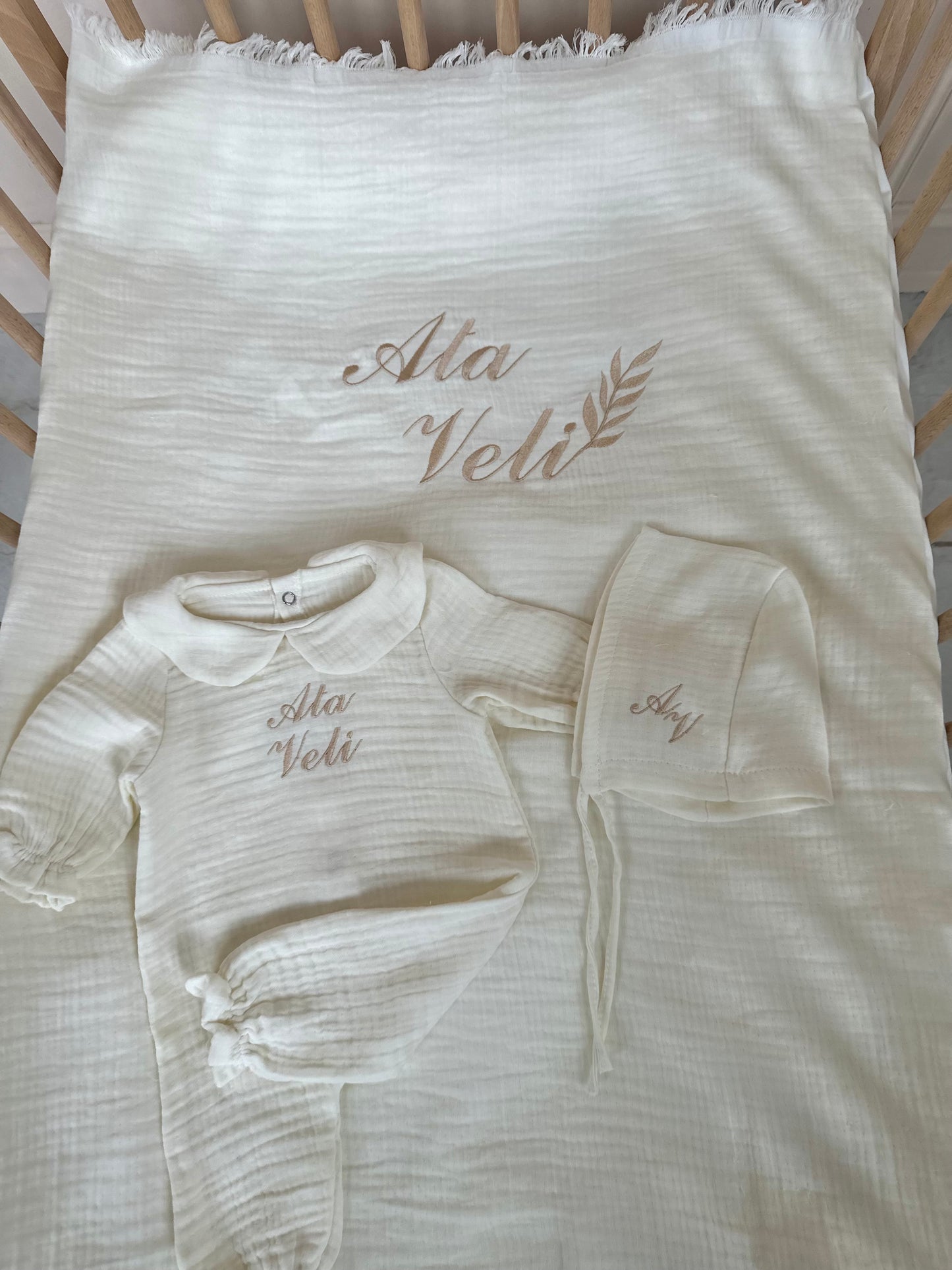 MUSSELIN Personalisiertes Baby-Set