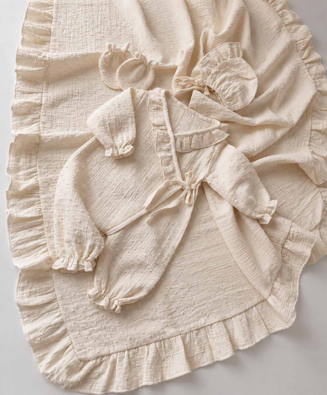 Lily – 4-teiliges Babyset mit Rüschen