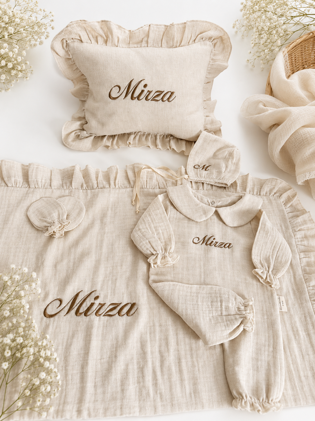 LINEN - Leinen-Musselin Set – personalisierbar