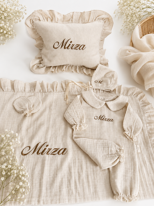 LINEN - Leinen-Musselin Set – personalisierbar