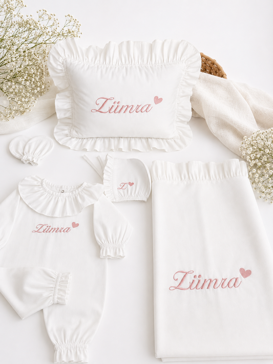 COTTON - Elegantes Babyset aus Baumwolle mit Rüschen