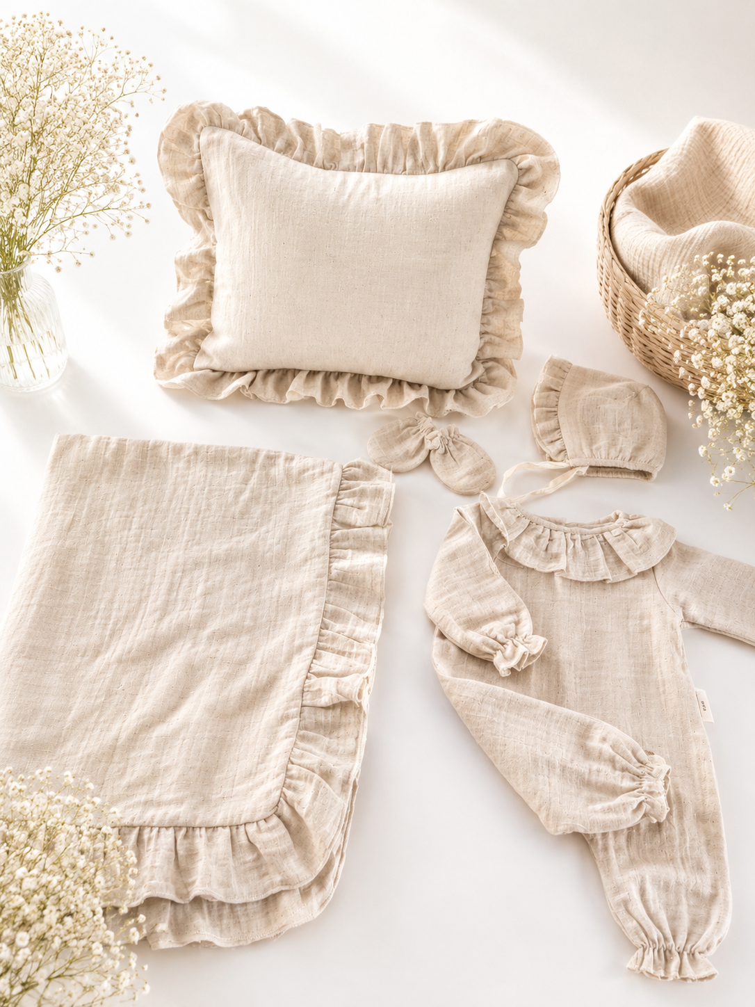 LINEN - Leinen-Musselin Set – mit Gans Motiv