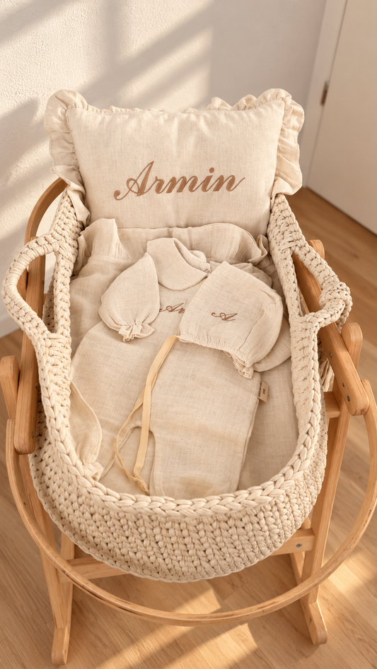 LINEN - Leinen-Musselin Set – personalisierbar